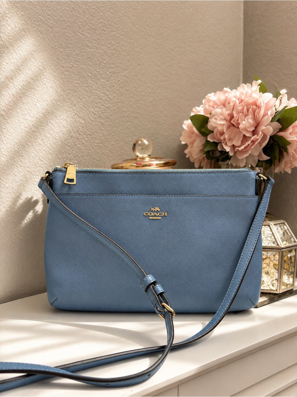 Authentic Coach Baby Blue Crossbody Bag